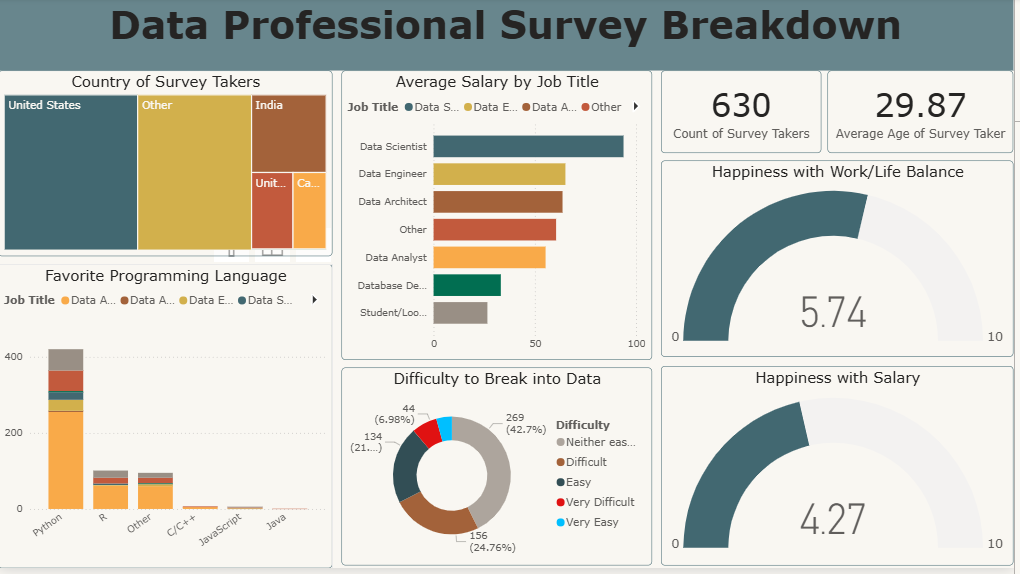 Data Professionals Dashboard